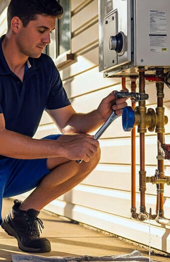 Plumber Fixing Hot Water